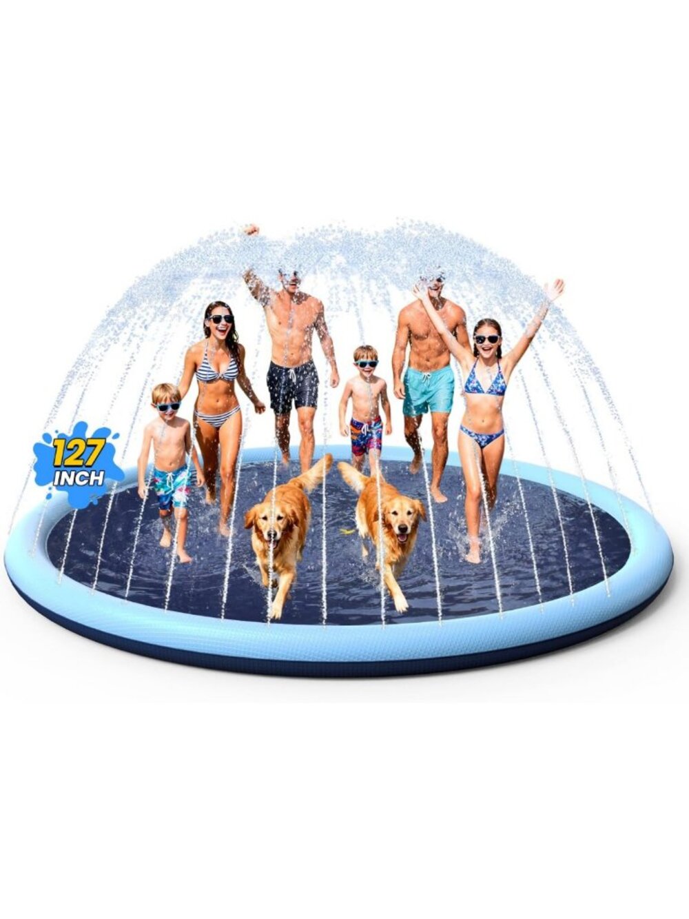 Non-Slip Splash Pad & Sprinkler Pool for Kids & Dogs - Fun Summer Water Play Mat